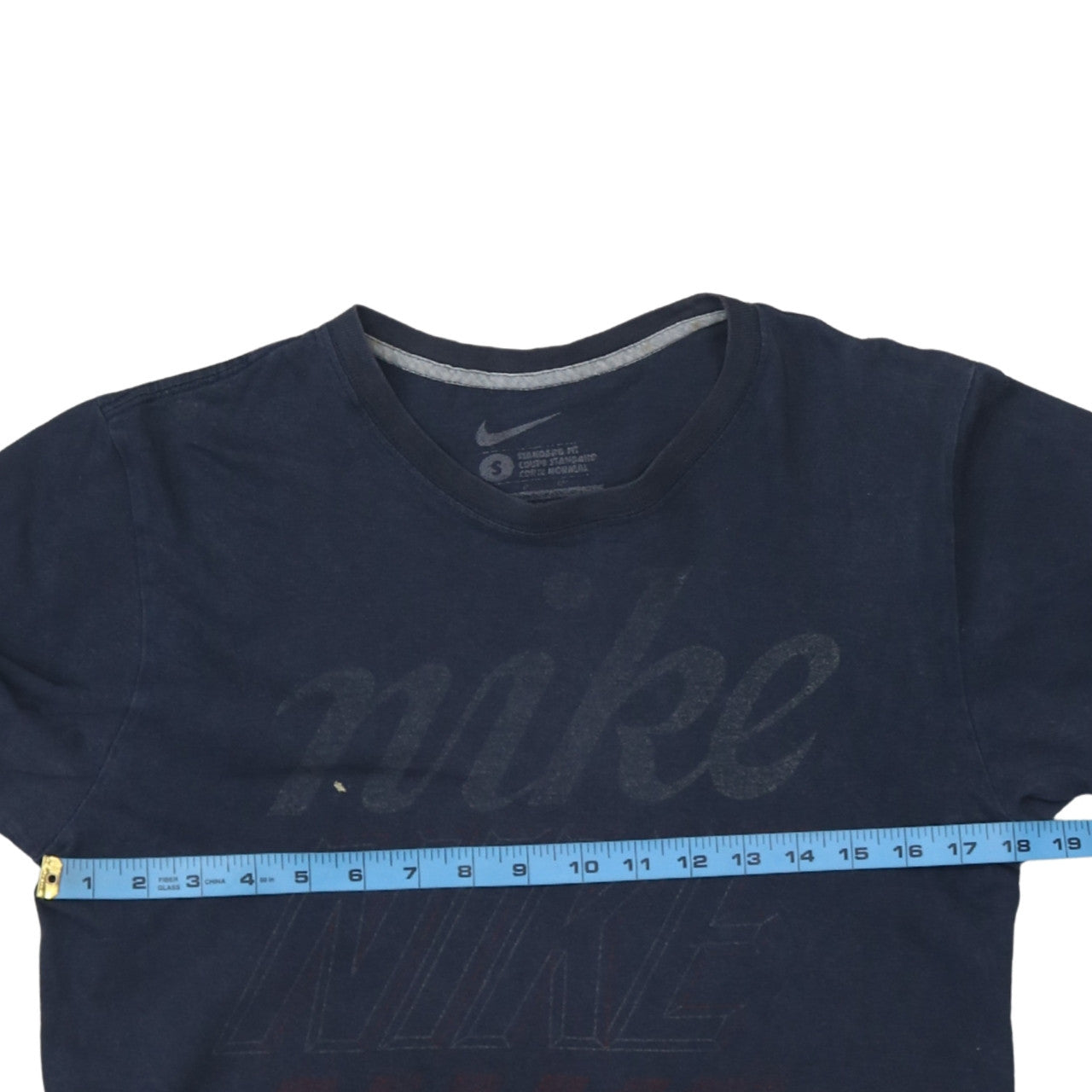 Nike Men's Navy Blue Small Graphic Logo Crew Neck T-Shirt