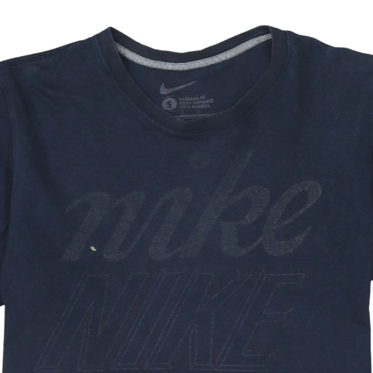 Nike Men's Navy Blue Small Graphic Logo Crew Neck T-Shirt