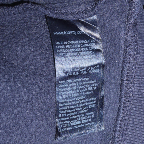 Tommy Jeans Men's Blue Pullover Hoodie XS Classic Logo Cotton Blend