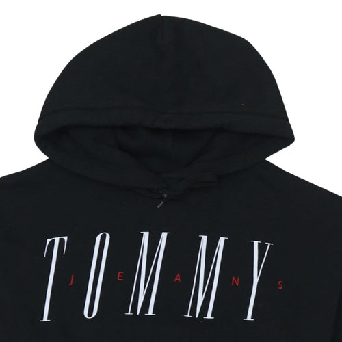 Tommy Jeans Womens Black Small Pullover Hoodie Sweatshirt