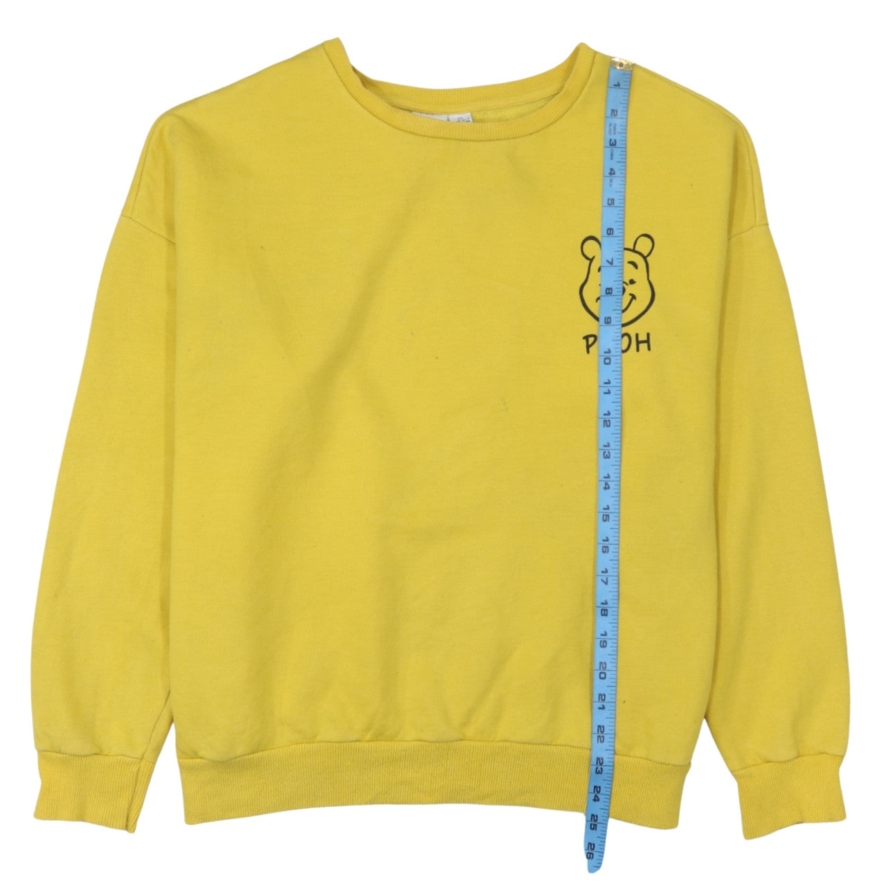 Disney Primark Women Yellow Pooh Sweatshirt XL Crew Neck Pullover