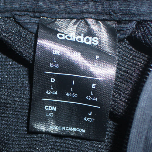 Adidas Women's Black Full Zip Hoodie L 16-18 Classic Hooded Sweatshirt