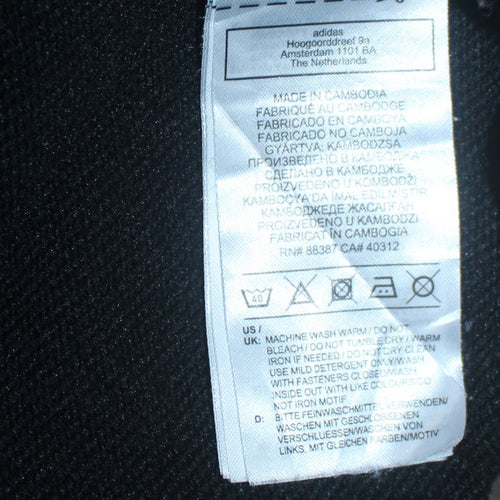 Adidas Women's Black Full Zip Hoodie L 16-18 Classic Hooded Sweatshirt