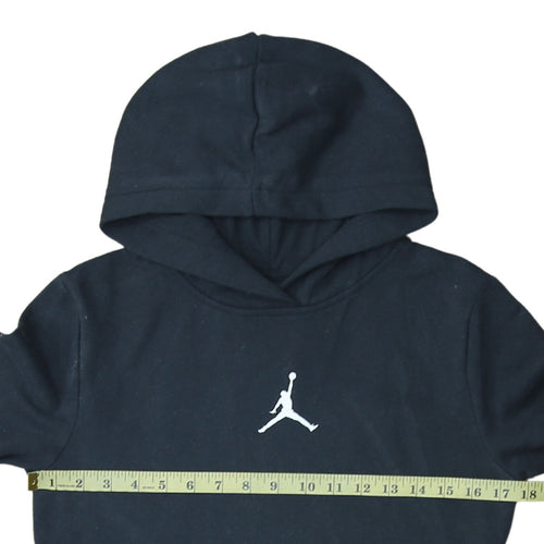 Jordan Girls Black 12-13 Years Tunic Hoodie Dress with Logo Print