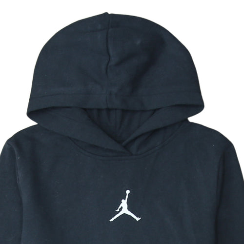 Jordan Girls Black 12-13 Years Tunic Hoodie Dress with Logo Print
