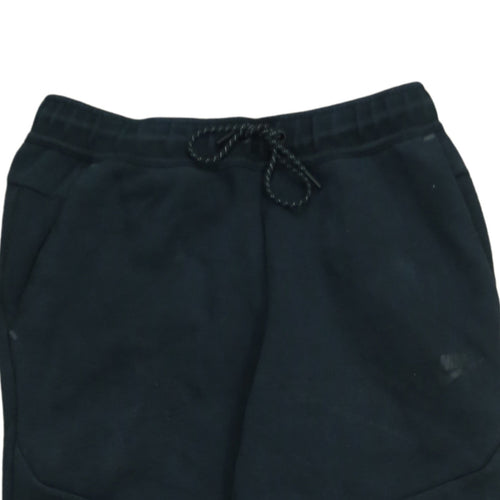 Nike Men's Black Fleece Joggers M Regular Fit Tapered Drawstring Sports Trousers