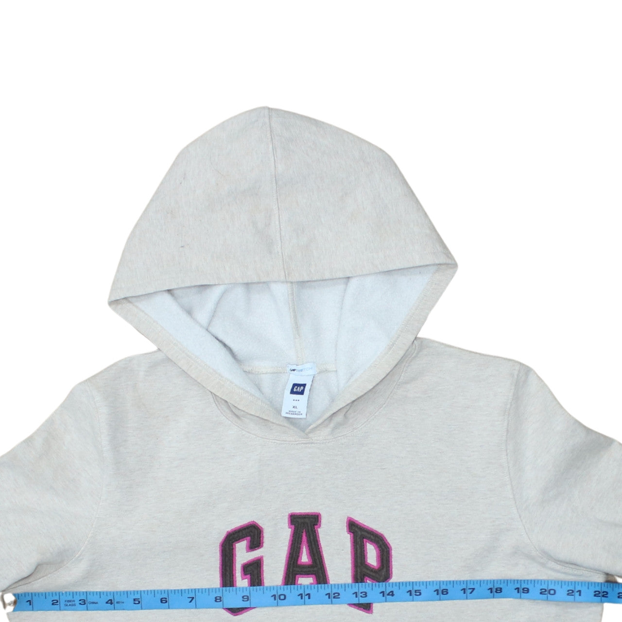 GAP Women Beige Hooded Pullover Sweatshirt XL Fleece Lined Casual