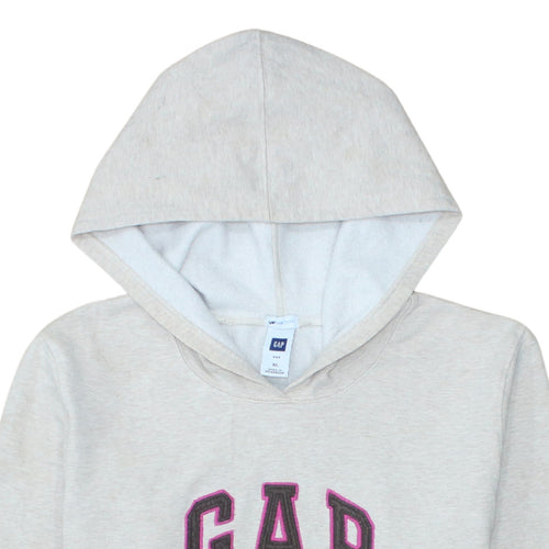 GAP Women Beige Hooded Pullover Sweatshirt XL Fleece Lined Casual