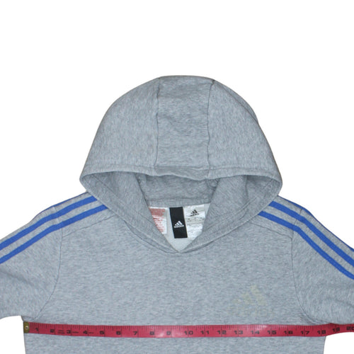 adidas Teens Grey Pullover Hoodie Long Sleeve Fleece Size 164