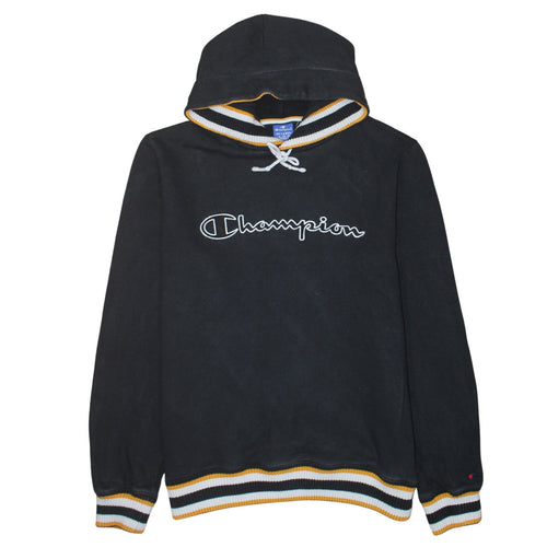 Champion Men's Black 2XL Pullover Hoodie Embroidered Logo Cotton