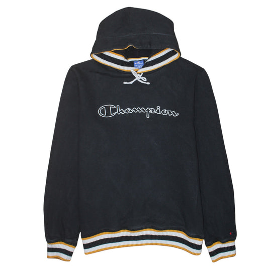 Champion Men's Black 2XL Pullover Hoodie Embroidered Logo Cotton