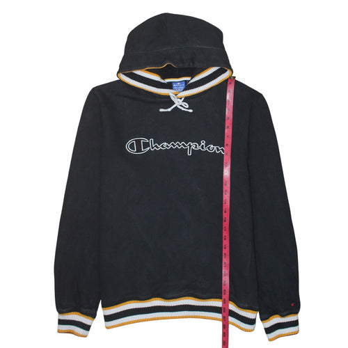 Champion Men's Black 2XL Pullover Hoodie Embroidered Logo Cotton