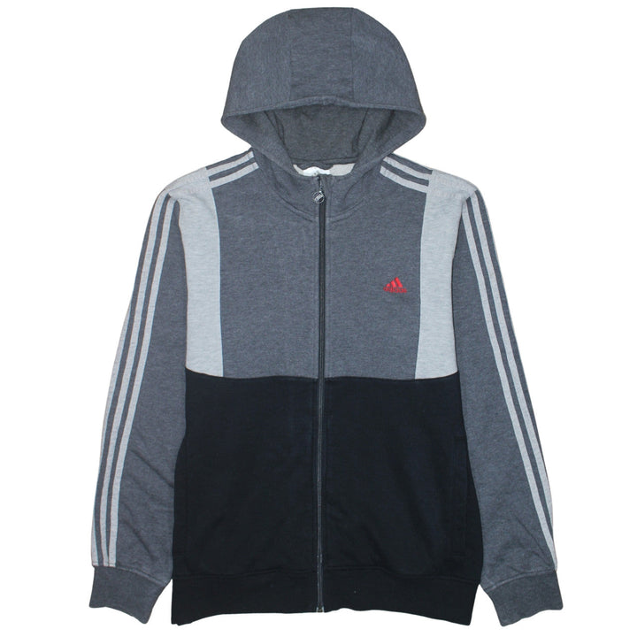 Adidas Men’s Grey Full Zip Hoodie Size L Sportswear Cotton Blend