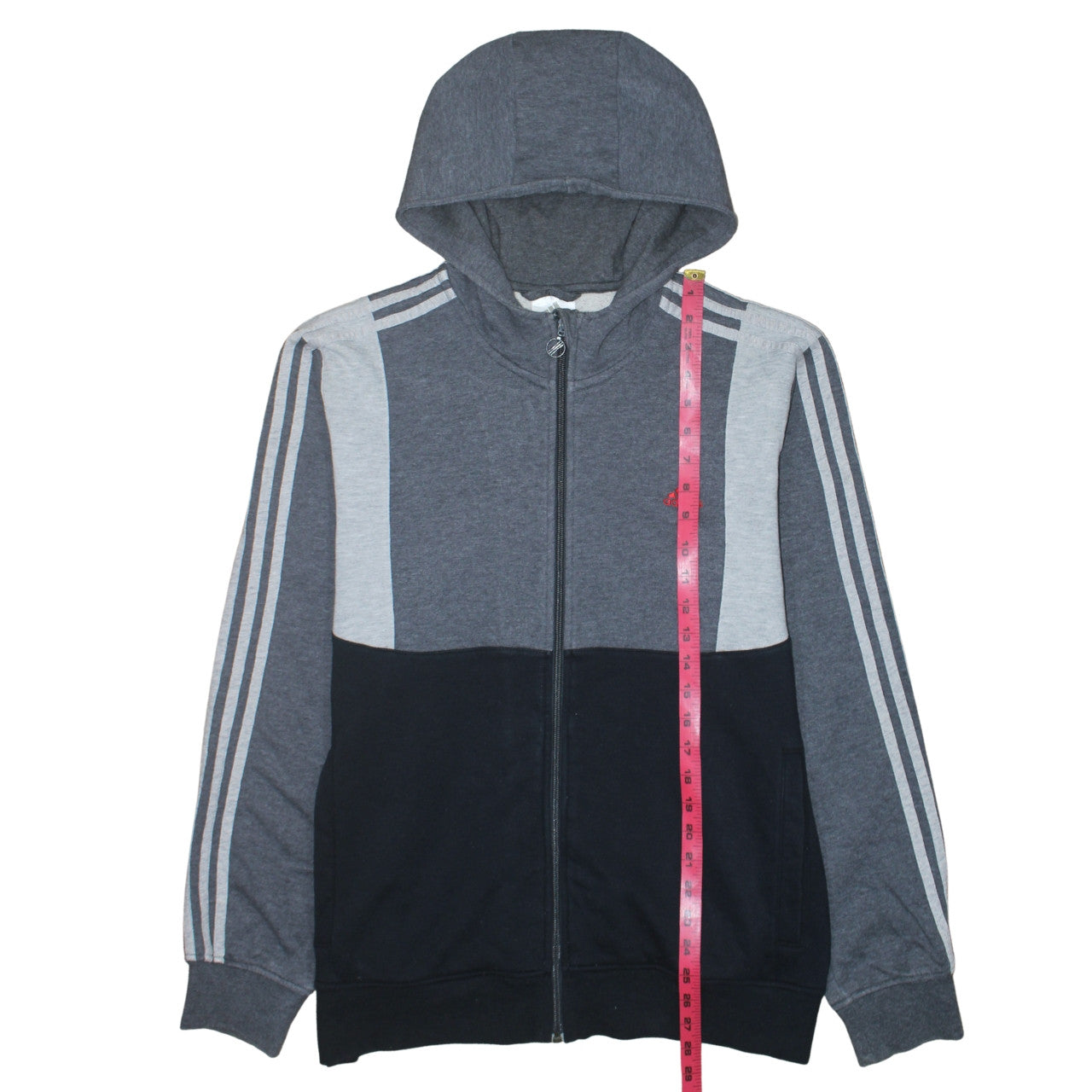 Adidas Men’s Grey Full Zip Hoodie Size L Sportswear Cotton Blend