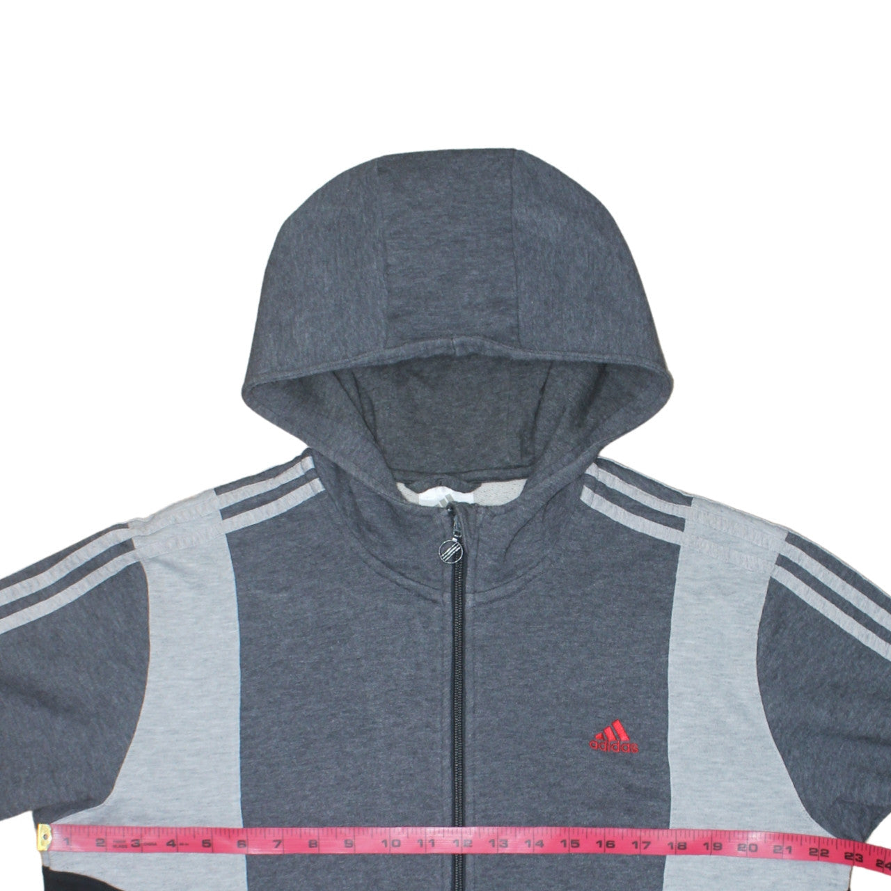 Adidas Men’s Grey Full Zip Hoodie Size L Sportswear Cotton Blend