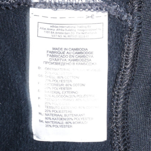 Adidas Men’s Grey Full Zip Hoodie Size L Sportswear Cotton Blend
