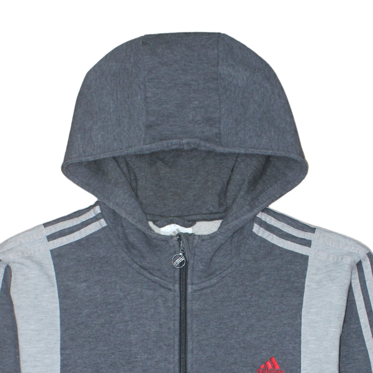 Adidas Men’s Grey Full Zip Hoodie Size L Sportswear Cotton Blend