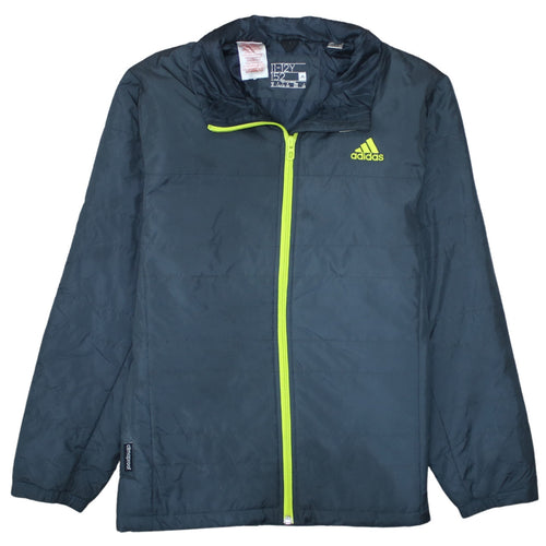 Adidas Boys Blue 11-12 Years Lightweight Puffer Jacket with Neon Zip