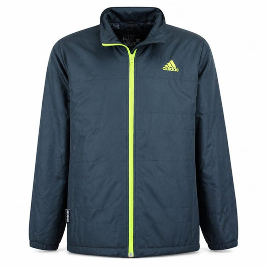 Adidas Boys Blue 11-12 Years Lightweight Puffer Jacket with Neon Zip