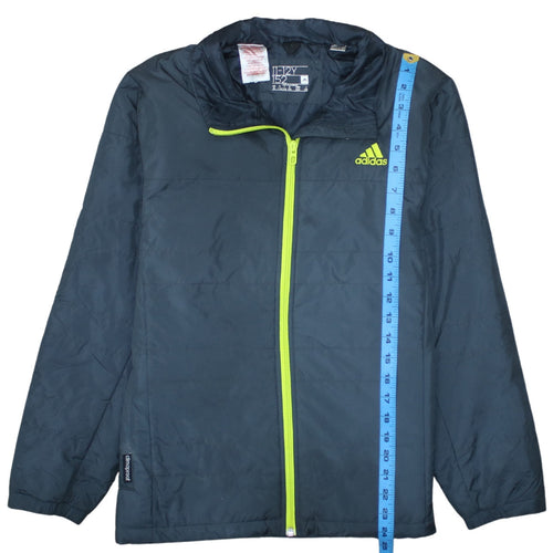 Adidas Boys Blue 11-12 Years Lightweight Puffer Jacket with Neon Zip