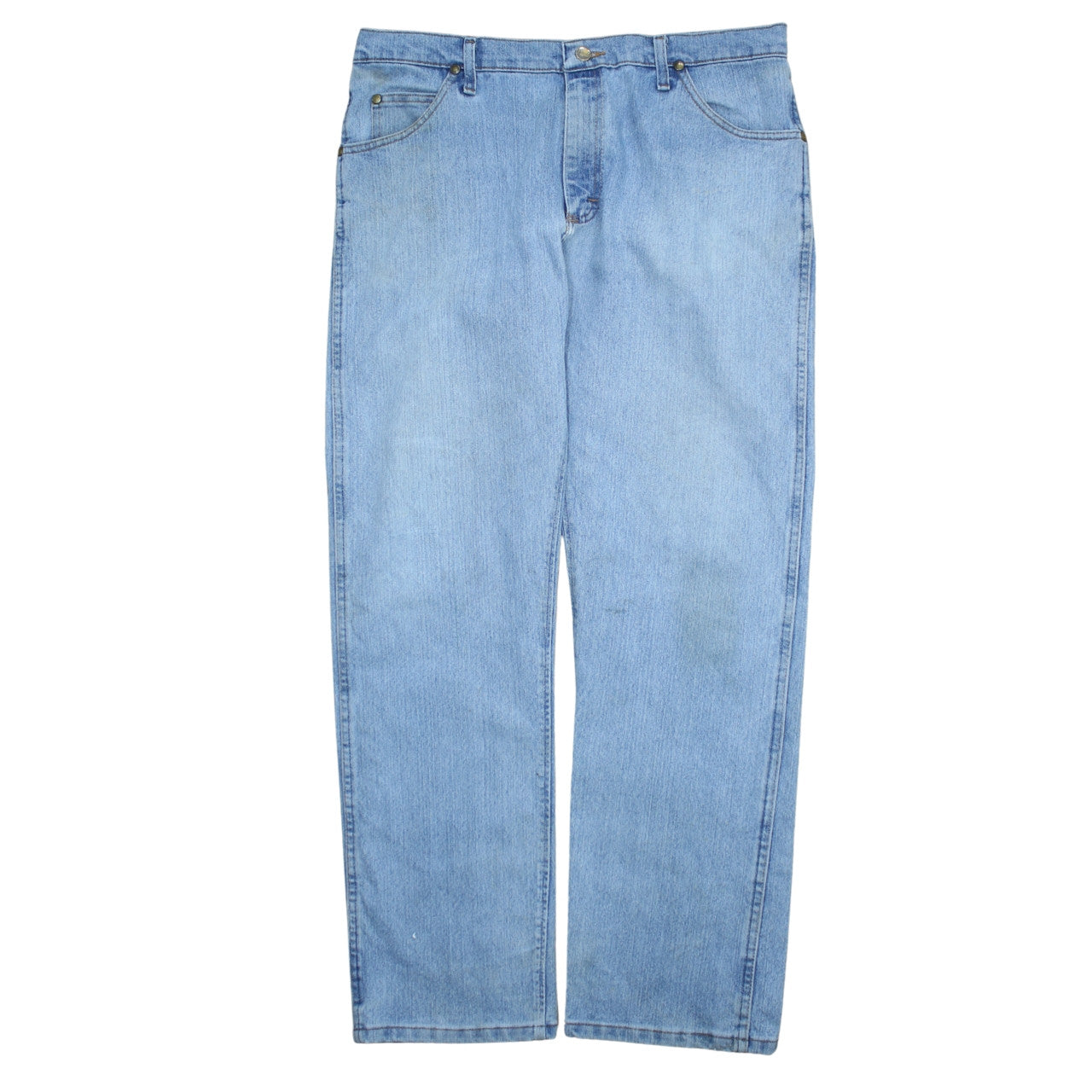 Wrangler Men's Blue 36x32 Straight Denim Jeans Classic Fit