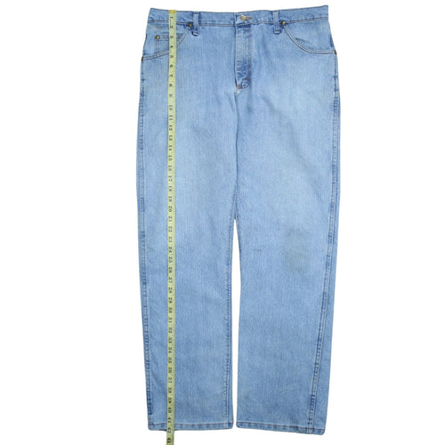 Wrangler Men's Blue 36x32 Straight Denim Jeans Classic Fit