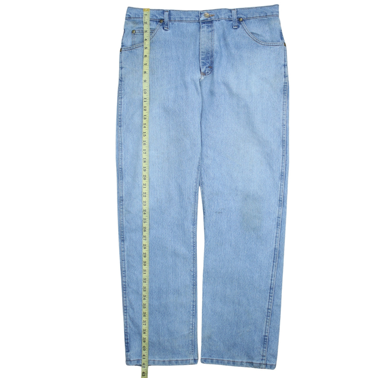 Wrangler Men's Blue 36x32 Straight Denim Jeans Classic Fit