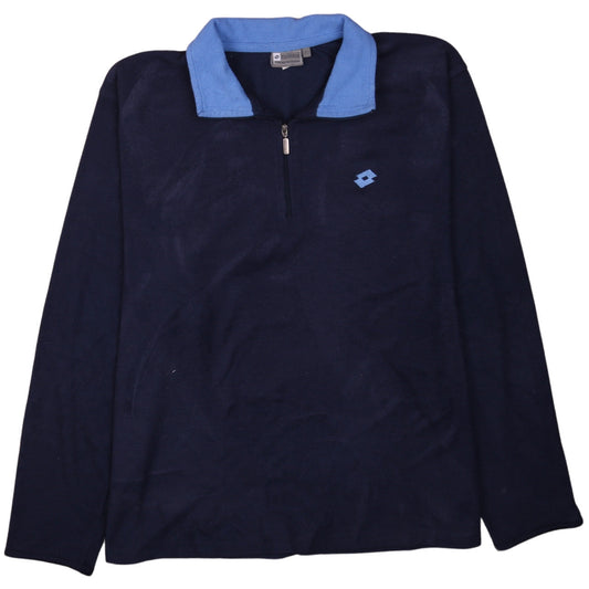 Lotto Men's Blue XL Fleece 1/4 Zip Pullover Sweatshirt
