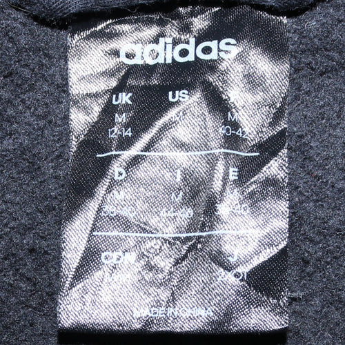 Adidas Men’s Black Full Zip Hoodie M Sportswear Fleece Sweatshirt