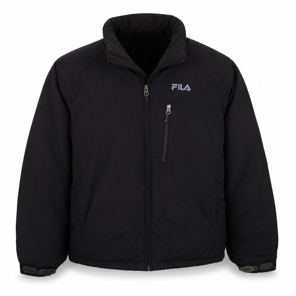 Front view of Fila Men's Black XS Ski Winter Softshell Puffer Jacket
