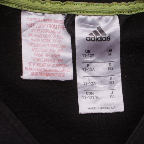 Adidas Boys Black Full Zip Hoodie Size 11-12 Years Sportswear