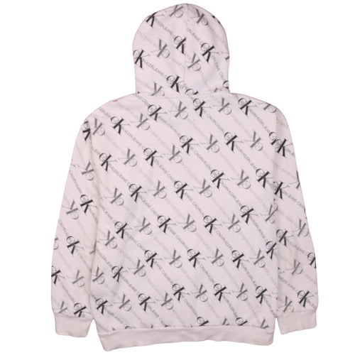 Calvin Klein Jeans Womens Beige Logo Pullover Hoodie Size L