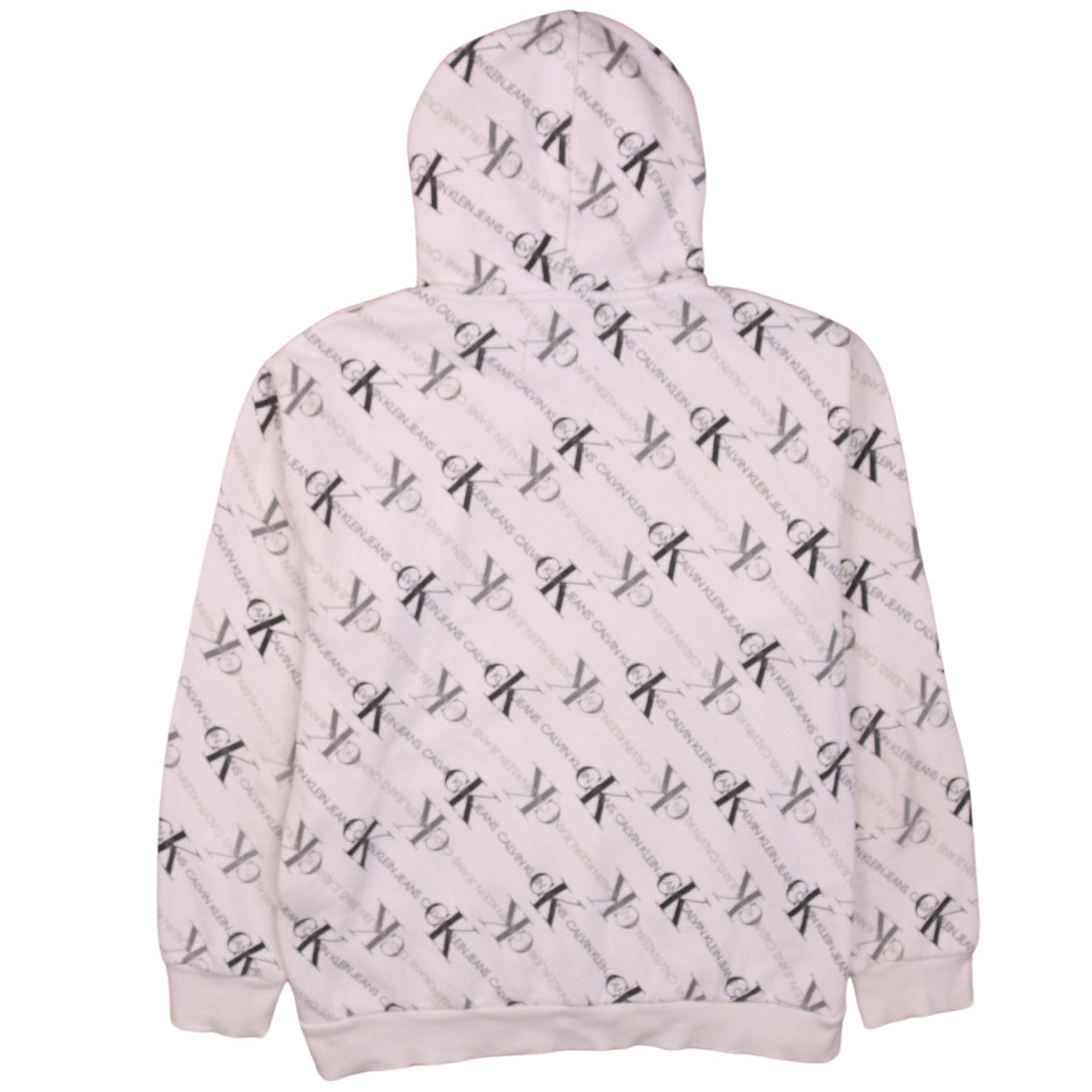 Calvin Klein Jeans Womens Beige Logo Pullover Hoodie Size L