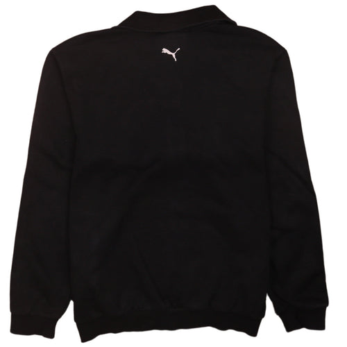 Puma Boys Black Full Zip Hoodie Size 12 Large Logo Sweatshirt