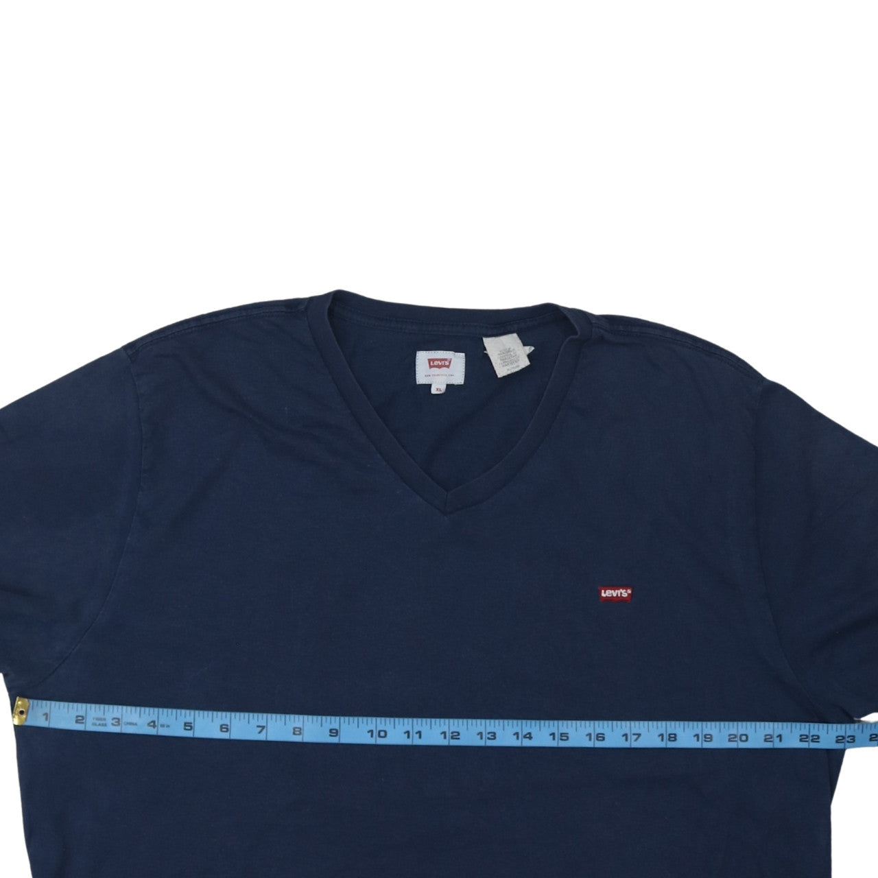 Levi's Men's Blue V-Neck Cotton T-Shirt XL Short Sleeve