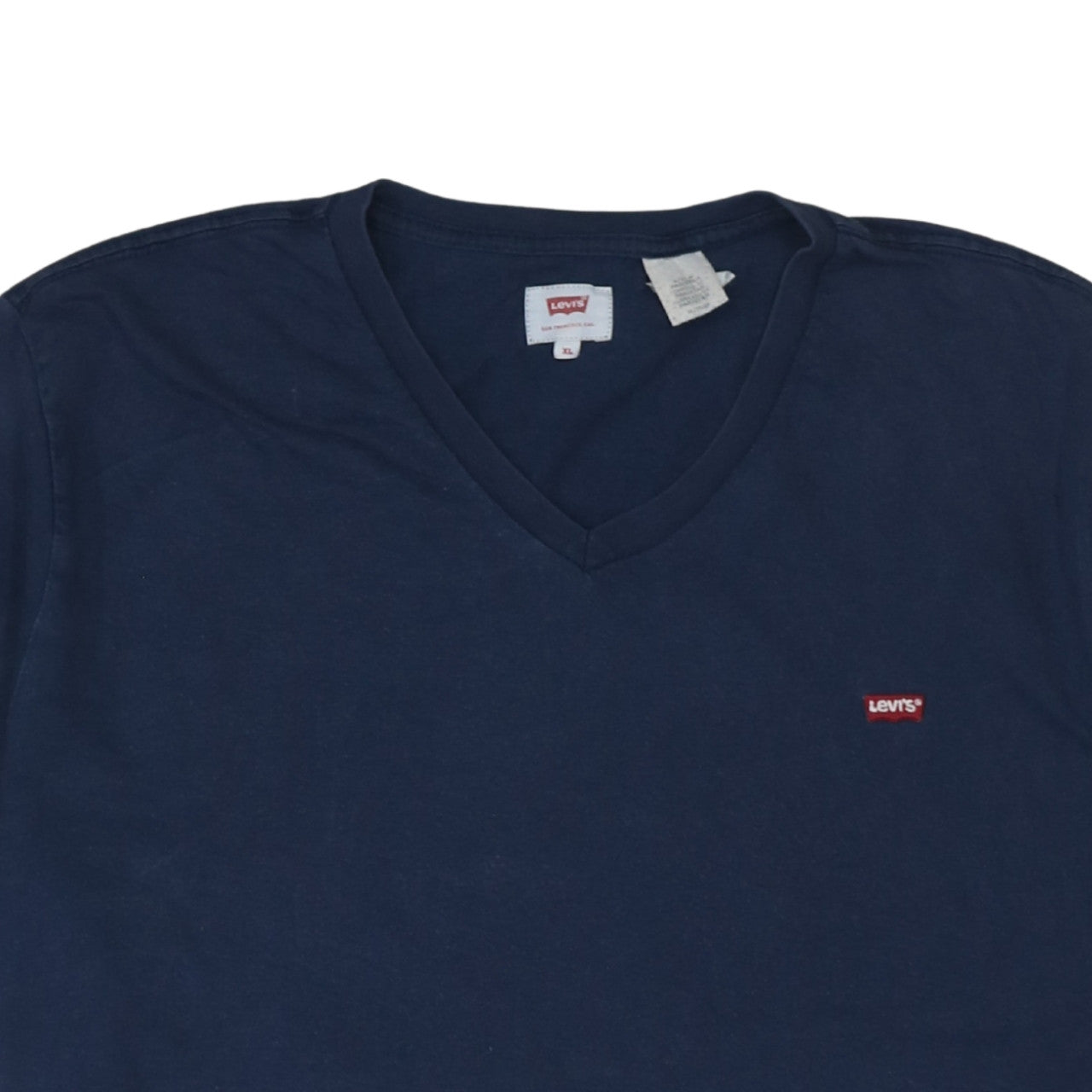 Levi's Men's Blue V-Neck Cotton T-Shirt XL Short Sleeve