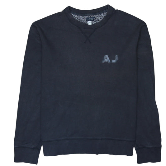Armani Jeans Men's Black XL Crew Neck Logo Pullover Sweatshirt