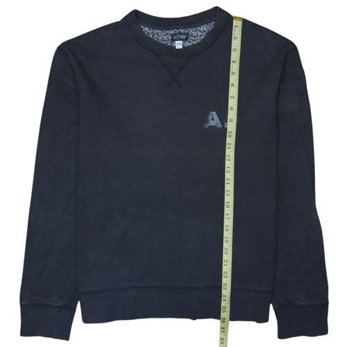 Armani Jeans Men's Black XL Crew Neck Logo Pullover Sweatshirt