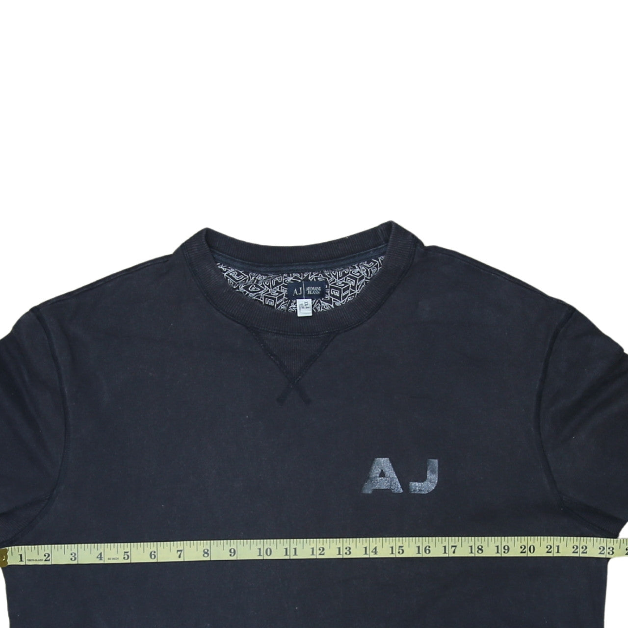 Armani Jeans Men's Black XL Crew Neck Logo Pullover Sweatshirt