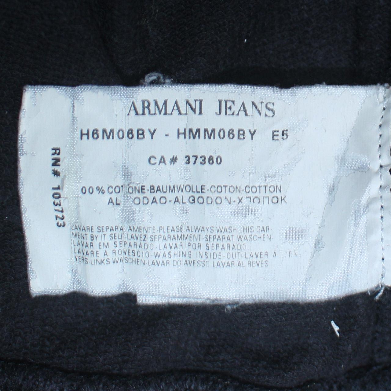 Armani Jeans Men's Black XL Crew Neck Logo Pullover Sweatshirt