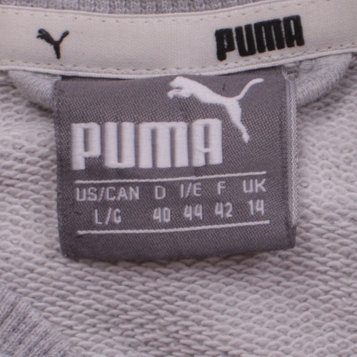 Puma Men's Grey Full Zip Sweatshirt L Logo Track Top