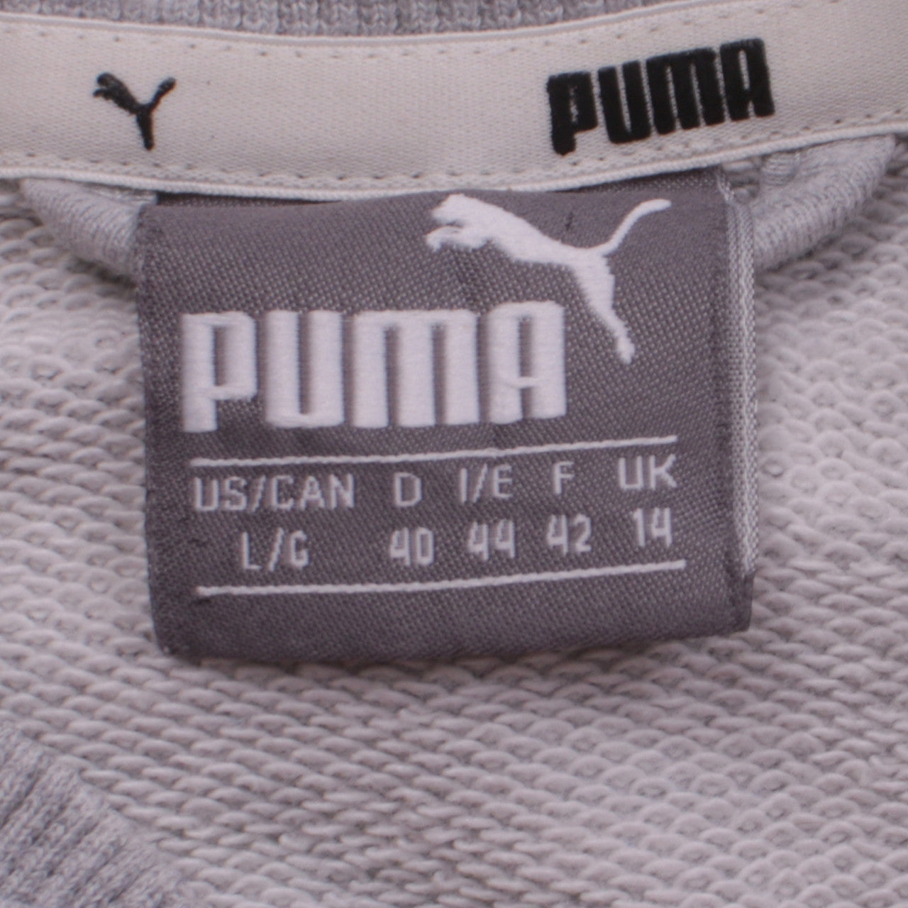 Puma Men's Grey Full Zip Sweatshirt L Logo Track Top