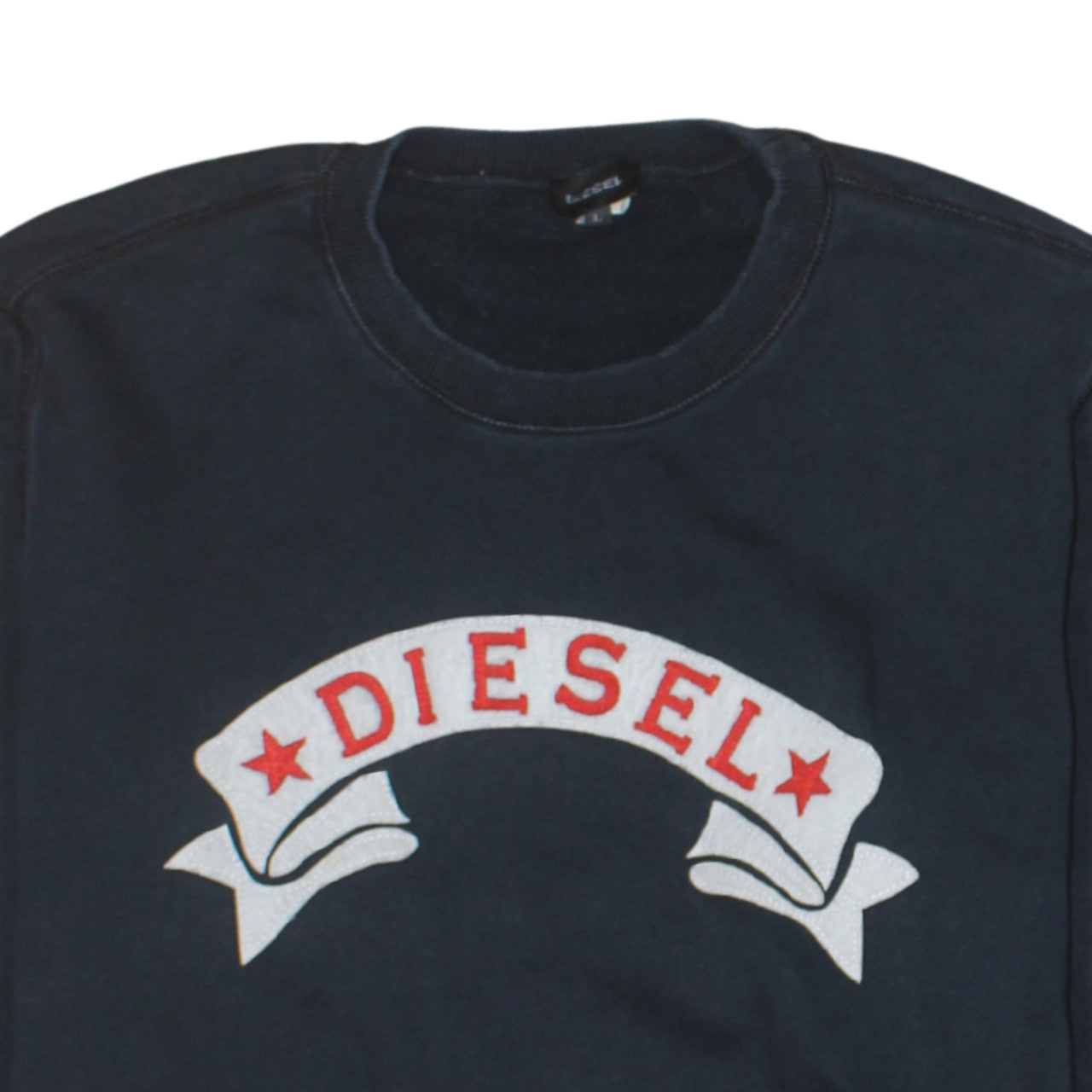 Diesel Mens Blue Crew Neck Logo Embroidered Sweatshirt L
