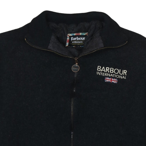 Barbour International Men's Black Wool Bomber Jacket XL