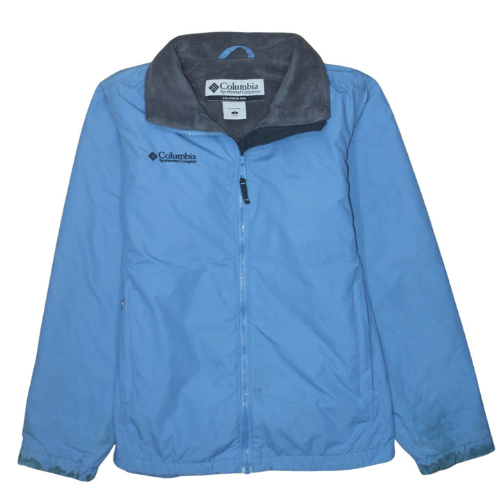 Columbia Blue Nylon Lined Water Resistant Jacket Unisex S Outdoor