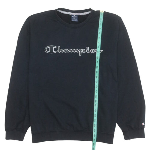 Champion Men's Black XL Pullover Crew Neck Logo Sweatshirt