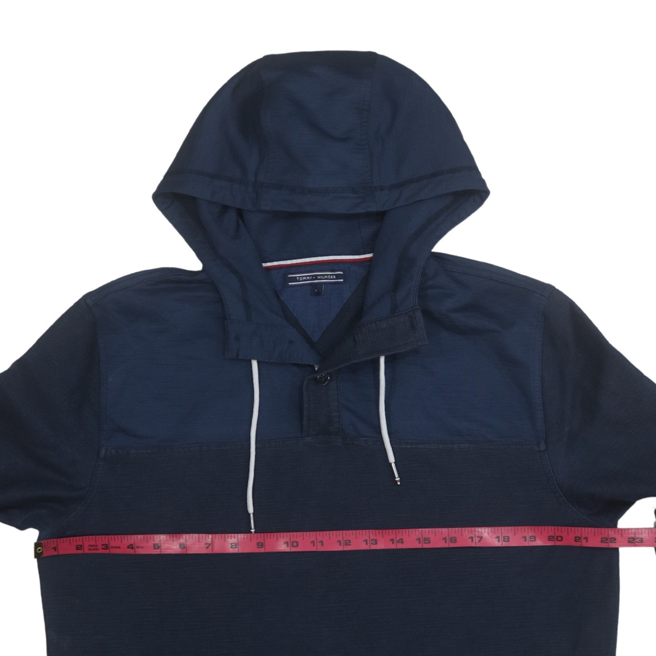 Tommy Hilfiger Mens Navy Blue L Hooded Pullover Sweatshirt