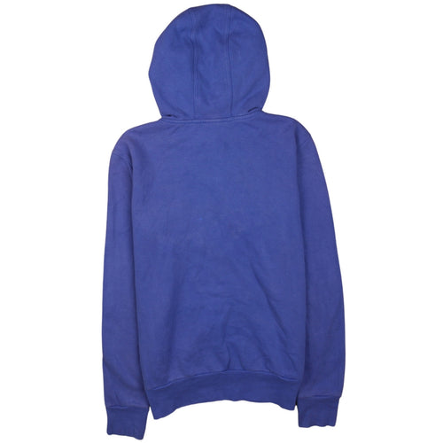 Adidas Women Blue Pullover Hoodie Small Logo Casual Sportswear