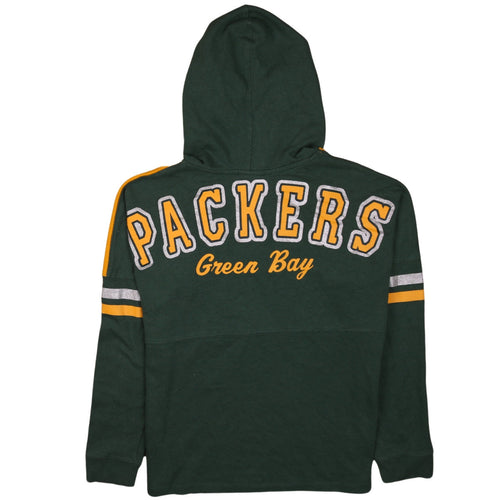 NFL Teens Green Bay Packers Girls Large Green & Yellow Lace-Up Hoodie