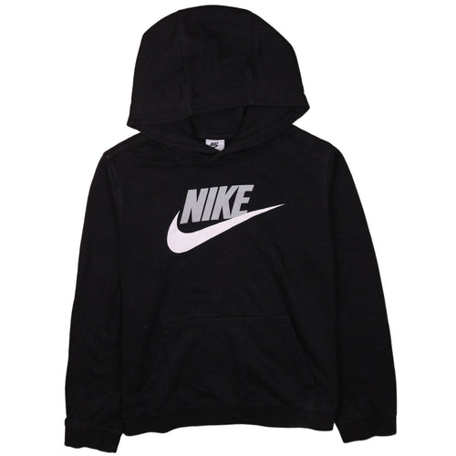 Nike Mens Black XL Pullover Hoodie with Logo Print